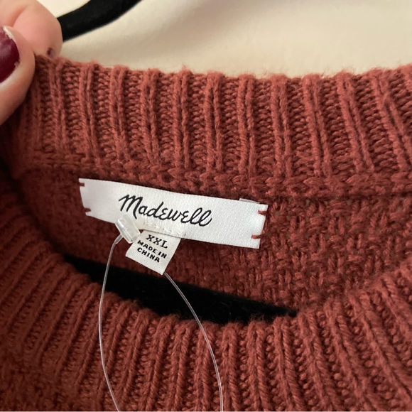 Madewell• dark orange waffle knit sweater women’s size xxl - Picture 8 of 11